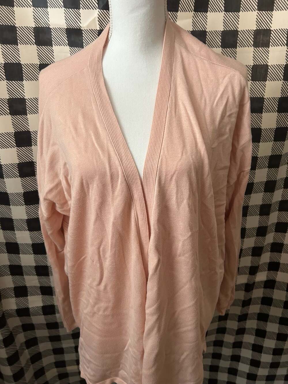Lane Bryant Cardigan Pink Open Front Sweater Zip Detail on side pockets